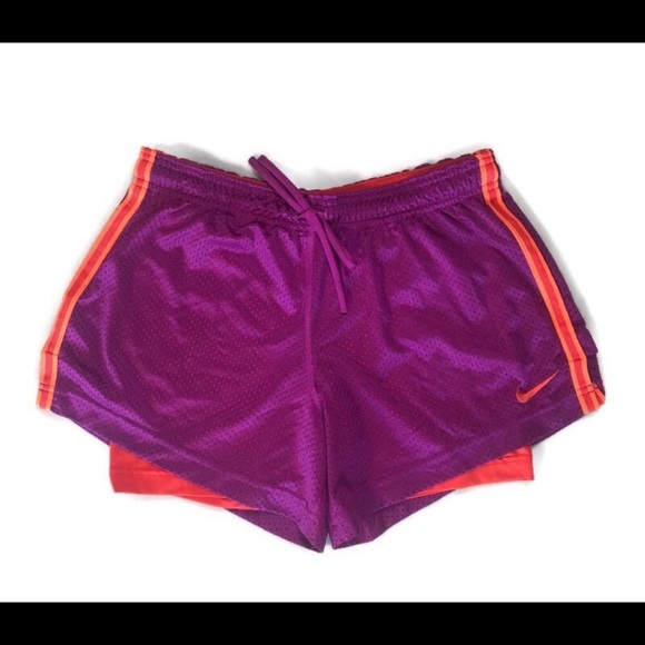 Nike Pants - Nike Dri-Fit 2-1 Purple and Orange Running Shorts